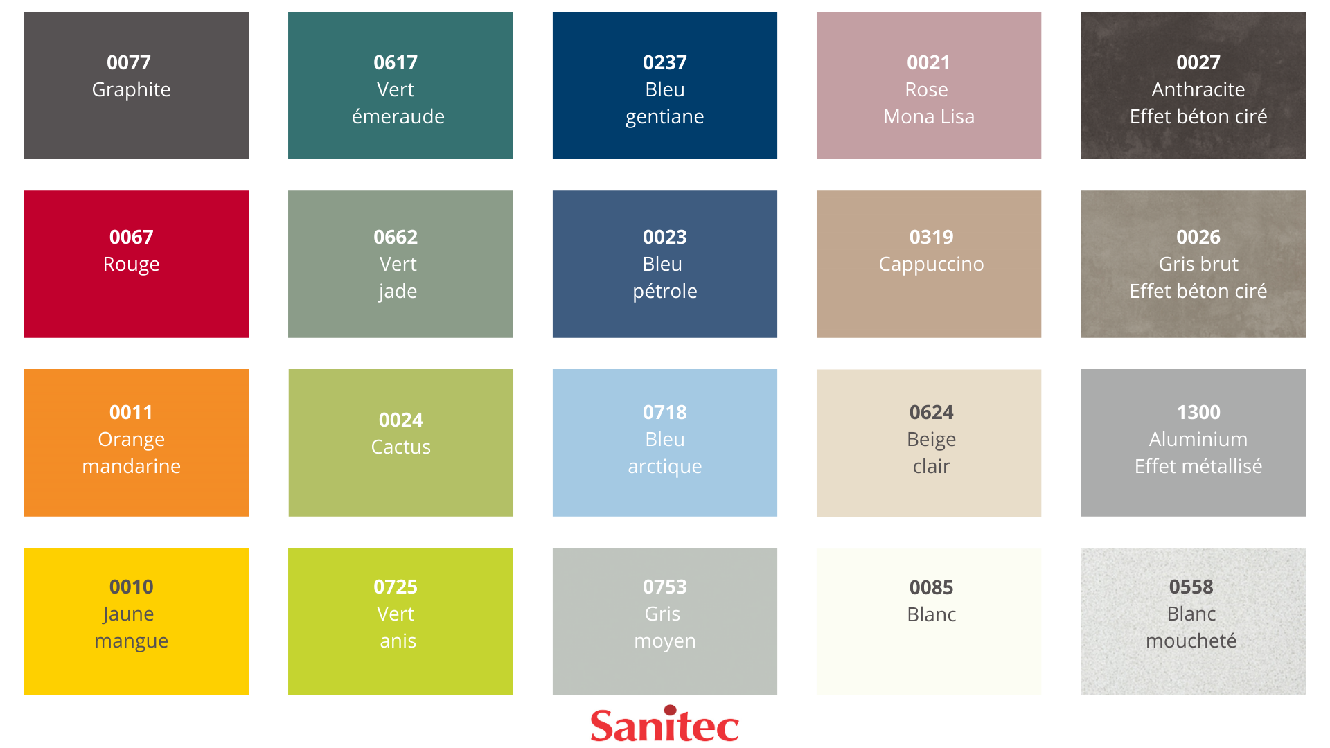 Nuancier Cabine PREM'S Sanitec